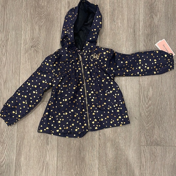 Juicy Couture Other - 🆕 Juicy Couture navy windbreaker with gold hearts size 3T